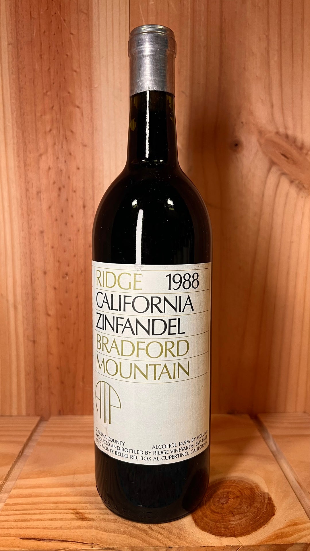 1988 Ridge Zinfandel Bradford Mountain, 750ml