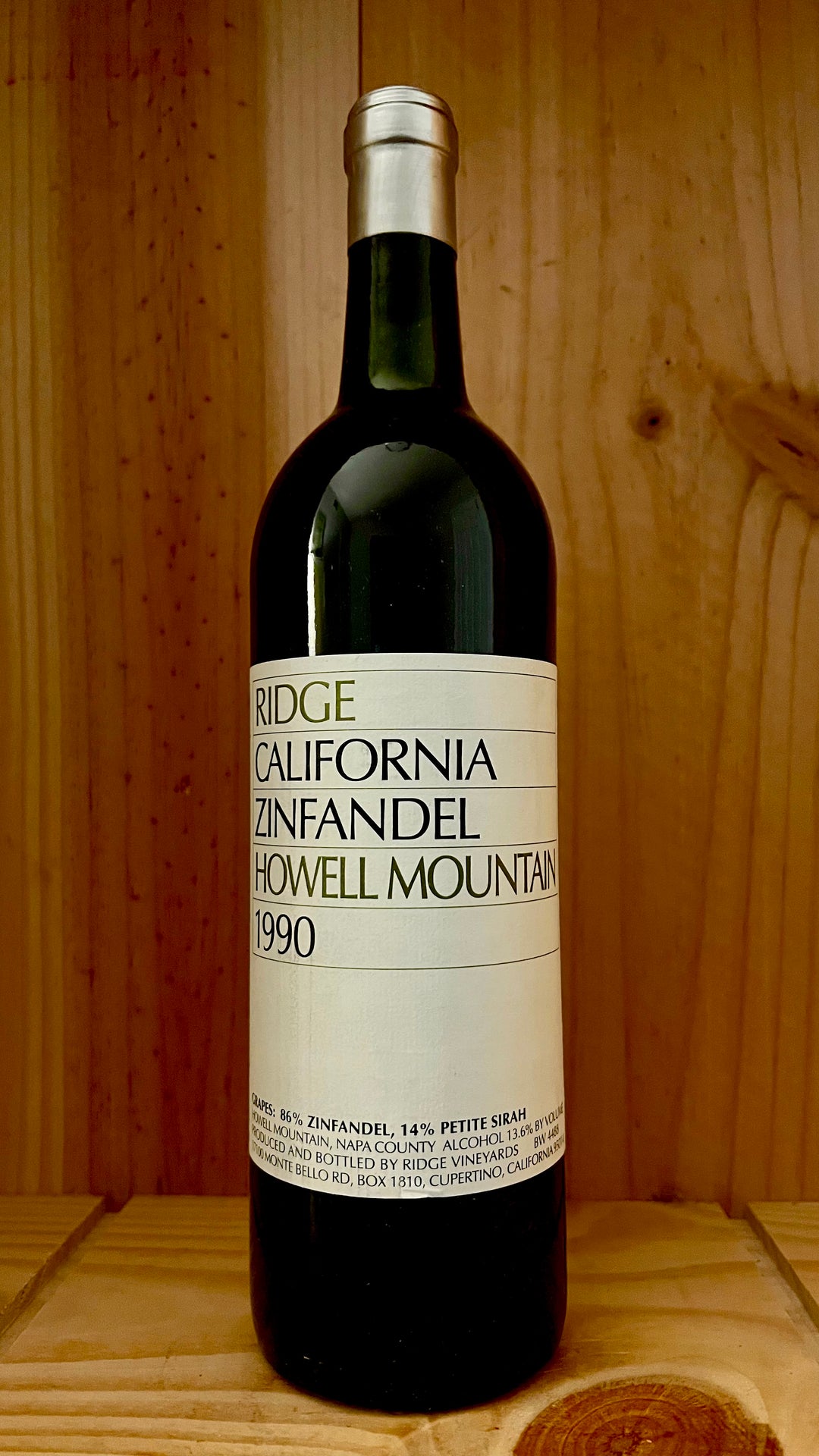 1990 Ridge Zinfandel Howell Mountain, 750ml